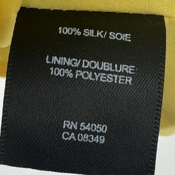 Robert Rodriguez 100% Silk Yellow Watercolor Print Size 8 Party Cocktail Dress - Picture 5 of 6